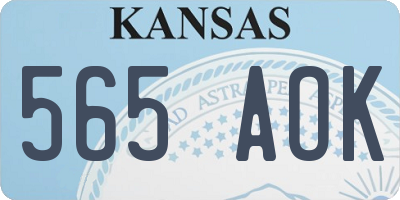 KS license plate 565AOK