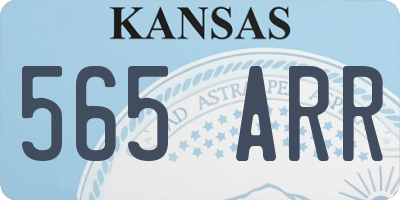 KS license plate 565ARR