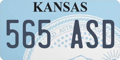 KS license plate 565ASD