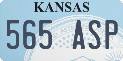 KS license plate 565ASP