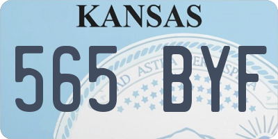 KS license plate 565BYF