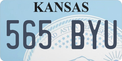 KS license plate 565BYU