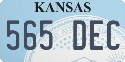 KS license plate 565DEC