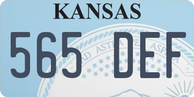 KS license plate 565DEF