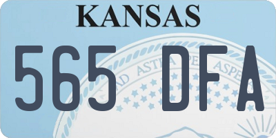 KS license plate 565DFA