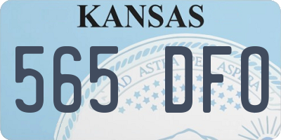 KS license plate 565DFO