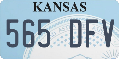 KS license plate 565DFV