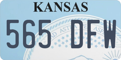 KS license plate 565DFW