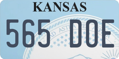 KS license plate 565DOE