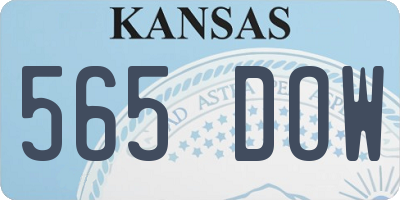 KS license plate 565DOW