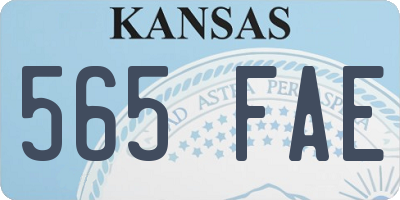 KS license plate 565FAE