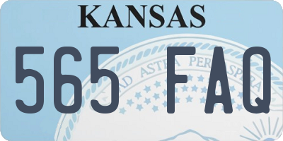 KS license plate 565FAQ