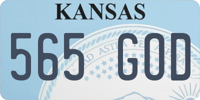 KS license plate 565GOD