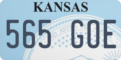 KS license plate 565GOE