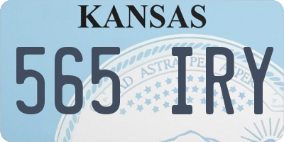 KS license plate 565IRY