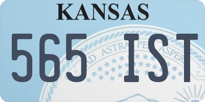 KS license plate 565IST