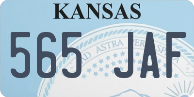 KS license plate 565JAF