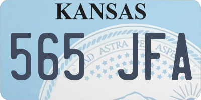 KS license plate 565JFA