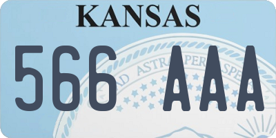 KS license plate 566AAA