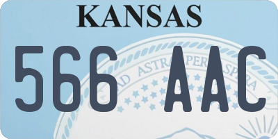 KS license plate 566AAC