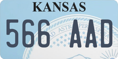 KS license plate 566AAD