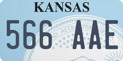 KS license plate 566AAE