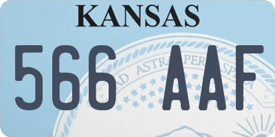 KS license plate 566AAF