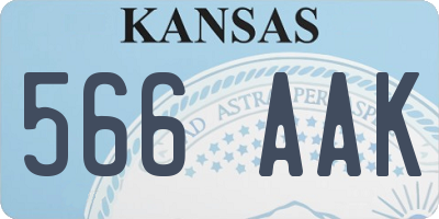 KS license plate 566AAK