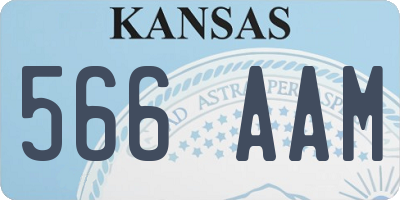 KS license plate 566AAM