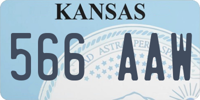 KS license plate 566AAW