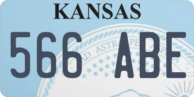 KS license plate 566ABE