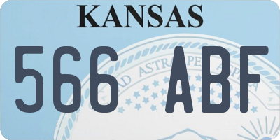 KS license plate 566ABF