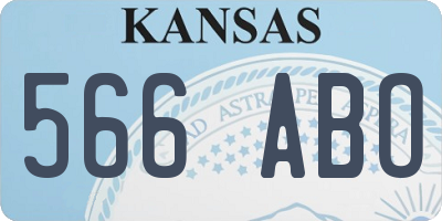 KS license plate 566ABO