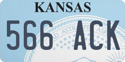 KS license plate 566ACK