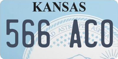 KS license plate 566ACO