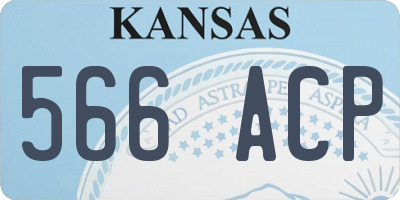 KS license plate 566ACP