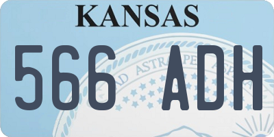 KS license plate 566ADH