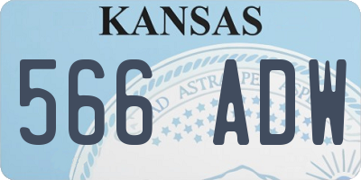 KS license plate 566ADW