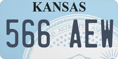 KS license plate 566AEW