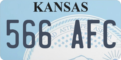 KS license plate 566AFC