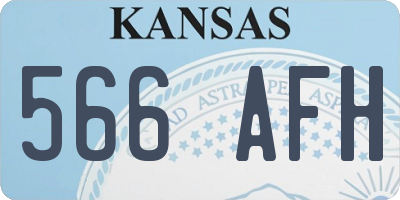 KS license plate 566AFH