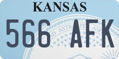 KS license plate 566AFK