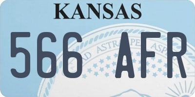 KS license plate 566AFR