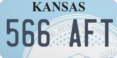 KS license plate 566AFT