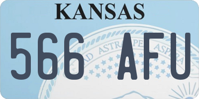KS license plate 566AFU