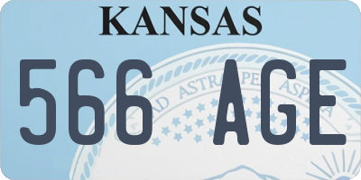 KS license plate 566AGE