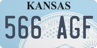 KS license plate 566AGF