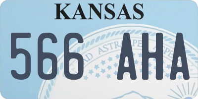 KS license plate 566AHA