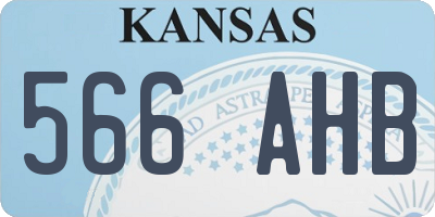 KS license plate 566AHB