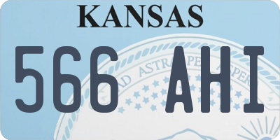 KS license plate 566AHI